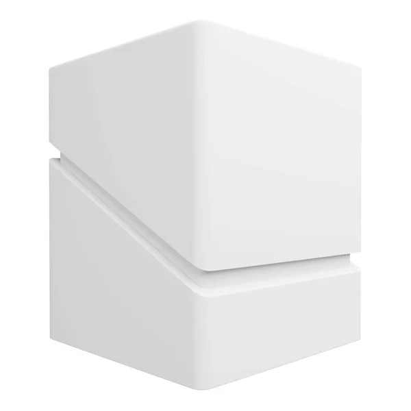 Rechteckige Diagonale Box Sieht Schön Und Sauber Isoliert Auf Weißem — Stockfoto