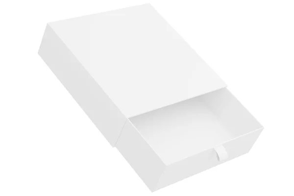 Rechteckige Weiße Geschenkbox Muster Sieht Schön Und Sauber Isoliert Auf — Stockfoto