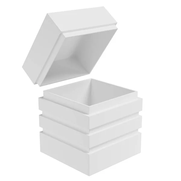 Ορθογώνια Μοτίβο Κουτί Φαίνεται Όμορφο Και Καθαρό Απομονώνονται Λευκό Φόντο — Φωτογραφία Αρχείου