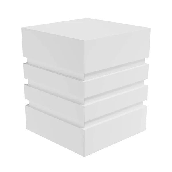 長方形のボックスパターンは プレゼンテーション ボックスモックアップ 3Dレンダリングに適して 白の背景に美しく きれいに見えます — ストック写真
