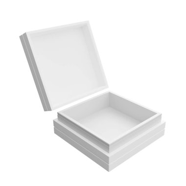 Dikdörtgen beyaz kutu deseni beyaz arkaplanda güzel ve temiz görünüyor, sunumlar, reklamlar, kutu modellemeleri, 3D görüntüleme için uygun.