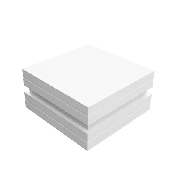 Patrón Rectangular Caja Blanca Hermoso Limpio Aislado Sobre Fondo Blanco — Foto de Stock