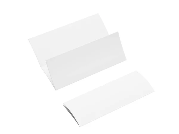Dreifach Blanko Flyer Auf Weißem Hintergrund Geeignet Für Präsentationen Werbung — Stockfoto