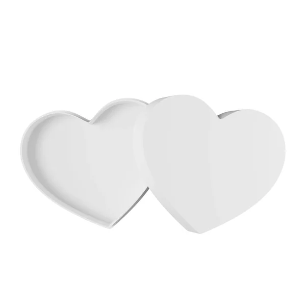 Καρδιά Χάρτινο Κουτί Φαίνεται Όμορφο Και Καθαρό Λευκό Φόντο Θέμα — Φωτογραφία Αρχείου