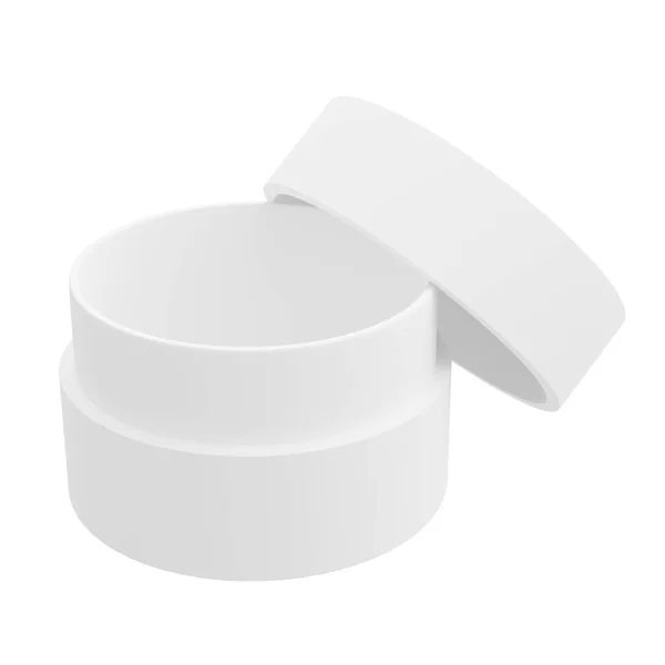 白い丸紙の箱は美しく 白い背景にきれいに見え 3Dレンダリングボックスモデルの広告を提示するのに最適です — ストック写真