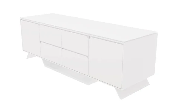 Porta Moderno Bianco Con Cassetti Design Pulito Semplice Bello Arredo — Foto Stock