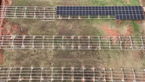 Drone Vista Painéis Solares Campo — Vídeo de Stock