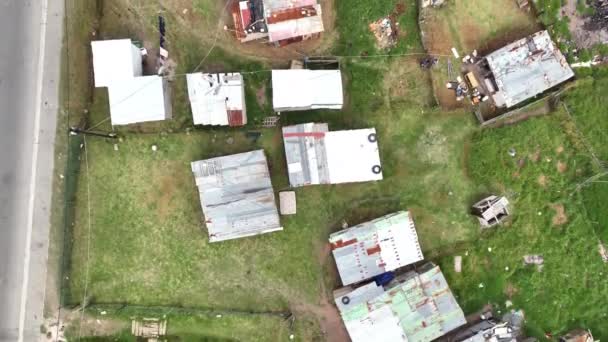 Vista Aérea Casas Chabolas Sudáfrica — Vídeo de stock