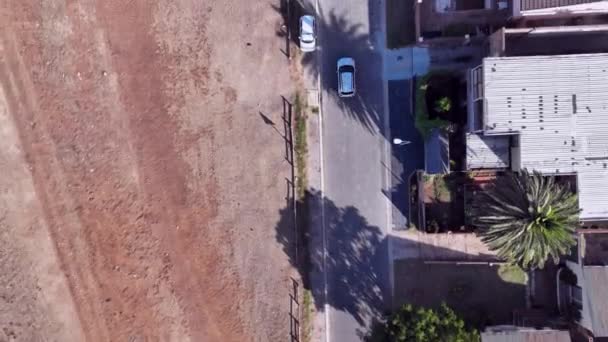 Aerial View Car Seen Street — Vídeo de Stock