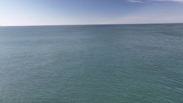 Aerial View Coastline Horizon Distance — стоковое видео