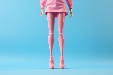 Orta kısımdan pembe bir bebek. 