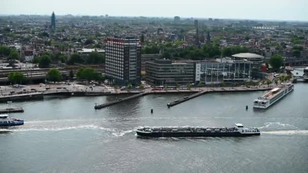 Amsterdam Niederlande Juli 2023 Ansicht Von Amsterdam Mit Fähre Und — Stockvideo