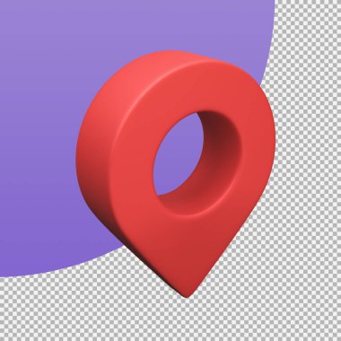 Hedefi haritada göstermek için kırmızı iğne. kırpma yolu ile 3d illüstrasyon.