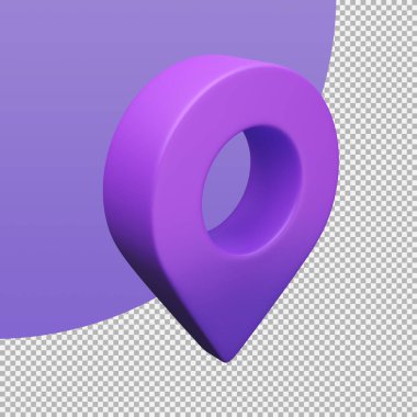 Hedefi haritada göstermek için kırmızı iğne. kırpma yolu ile 3d illüstrasyon.