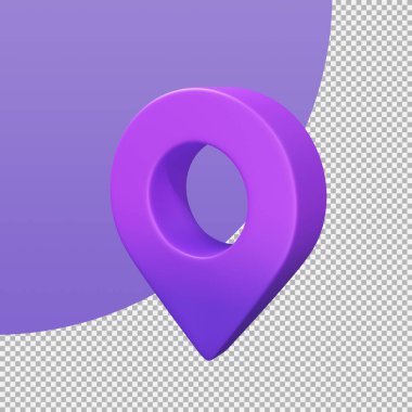 Hedefi haritada göstermek için kırmızı iğne. kırpma yolu ile 3d illüstrasyon.