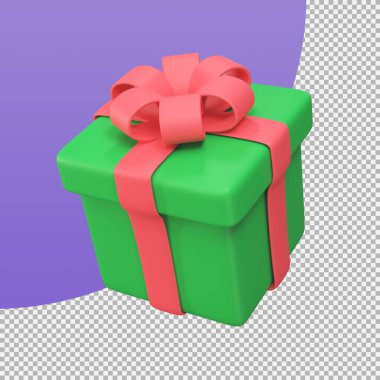 Özel bir festivalde hediye olarak hediye paketini aç. kırpma yolu ile 3d illüstrasyon.