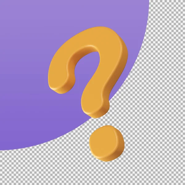 question mark icon questioning for answers. 3d illustration with clipping path.