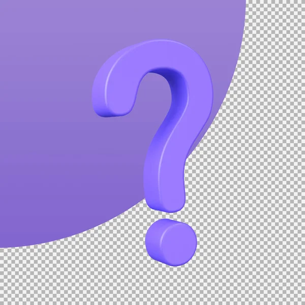 question mark icon questioning for answers. 3d illustration with clipping path.
