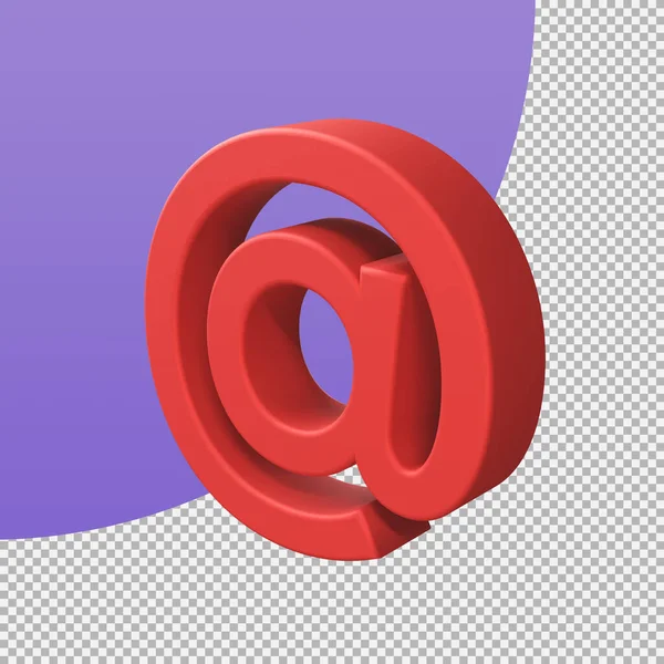 Mail Przy Symbolu Minimalna Ikona Adresu Mail Ilustracja Ścieżką Wycinania — Zdjęcie stockowe