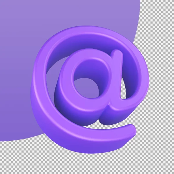 电子邮件的符号 最小电子邮件地址图标 3D图解 附有裁剪路径 — 图库照片