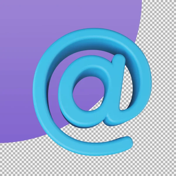 シンボルでメールを 最小限のメールアドレスアイコン クリッピングパスを持つ3Dイラスト — ストック写真