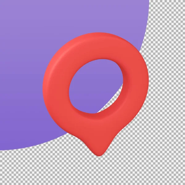 Red Pin Pointing Destination Map Illustration Clipping Path — Stock Photo, Image