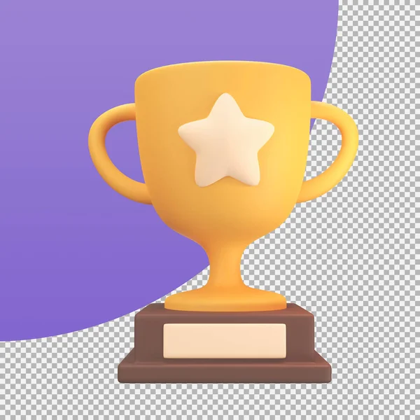 golden trophy Awards for winners of sports events success concept. 3d illustration with clipping path.