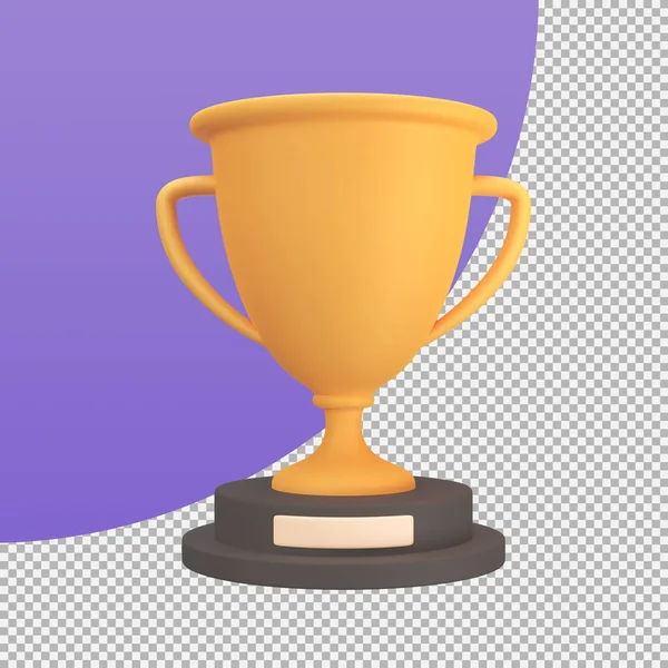 golden trophy Awards for winners of sports events success concept. 3d illustration with clipping path.