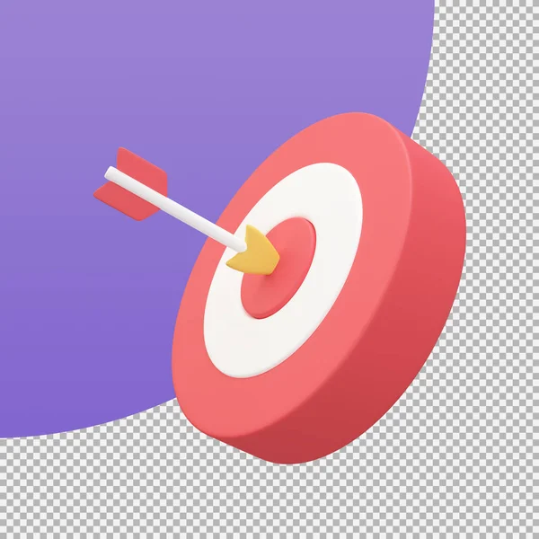 Arrows shot in the center of the target Marketing analysis concept for business goals. 3d illustration with clipping path.