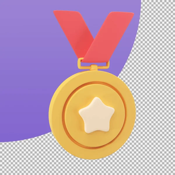 Medalha Ouro Com Uma Estrela Meio Prêmios Por Vitórias Eventos — Fotografia de Stock
