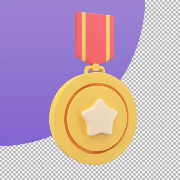 Medalha Ouro Com Uma Estrela Meio Prêmios Por Vitórias Eventos — Fotografia de Stock