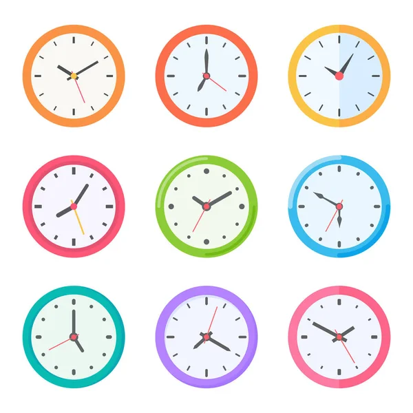 Круглые Часы Показывают Время Расписанию — стоковый вектор
