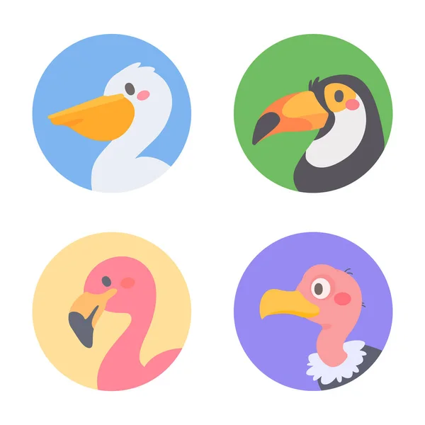 Cartoon Bird Poultry Icon Zoo Kids Decoration — Stock Vector