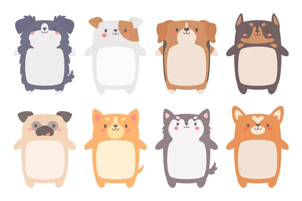 Desenho Animado Pet Texto Quadro Bonito Cães Gatos Para Crianças — Vetor de Stock