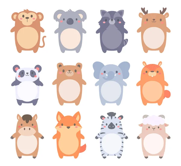 Cute Wild Animal Cartoon Text Frame Decorating Schedule Notebook — Stock Vector