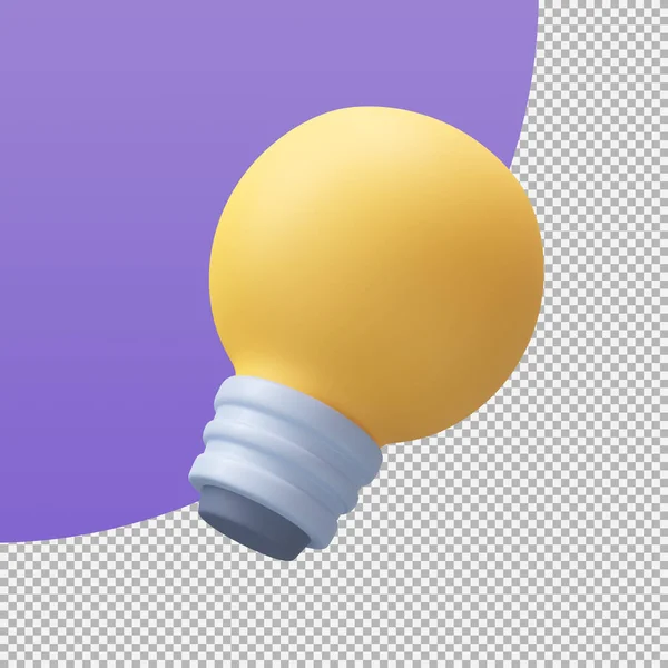 黄色電球アイコンビジネスの知識のヒントのアイデア クリッピングパスを持つ3Dイラスト — ストック写真