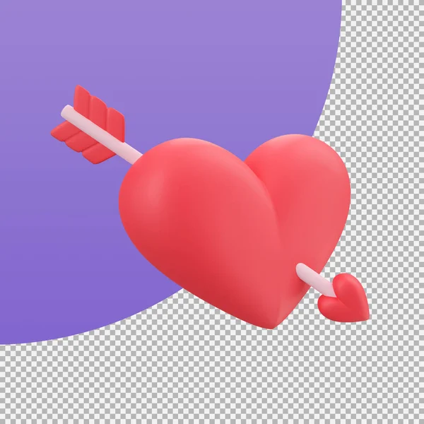 Shiny Heart Shaped Bounds Expression Love Valentine Day Иллюстрация Траекторией — стоковое фото