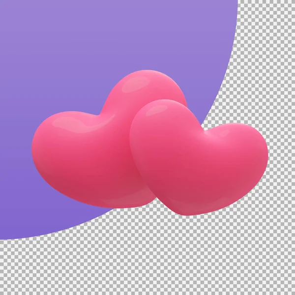 Balões Forma Coração Brilhante Expressão Amor Dia Dos Namorados Ilustração — Fotografia de Stock