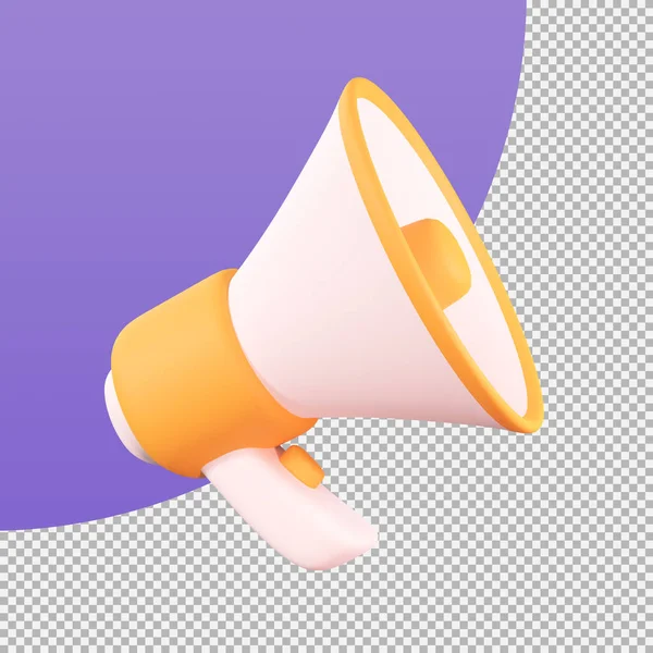 megaphone announcement product promotion alert. 3d illustration with clipping path.