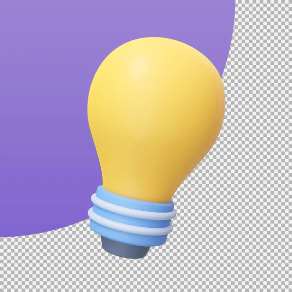 Желтая Лампочка Икона Бизнес Знания Советы Идеи Иллюстрация Траекторией Обрезки — стоковое фото