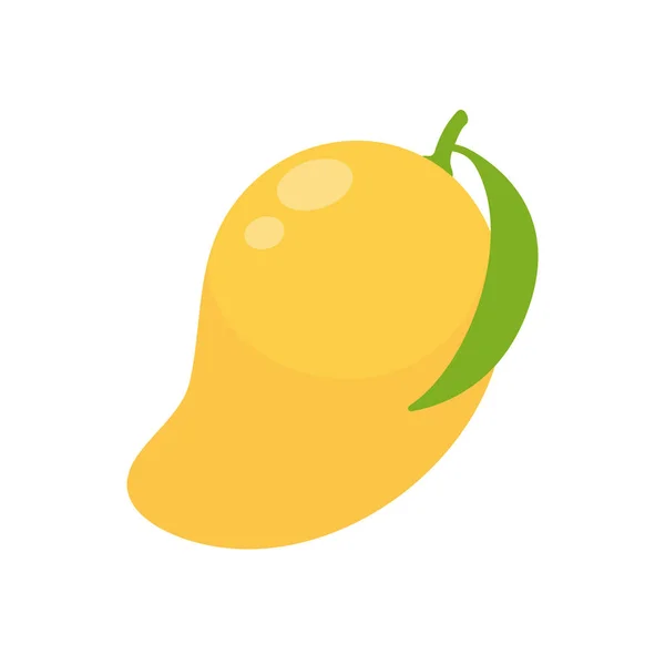 半分黄色マンゴーベクトルおいしい甘いフルーツ — ストックベクタ