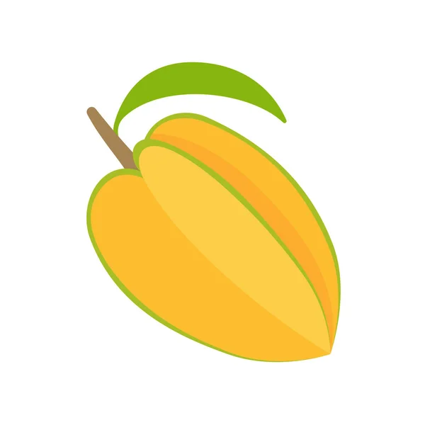 Carambola Vector Star Shaped Yellow Fruit — Stock Vector
