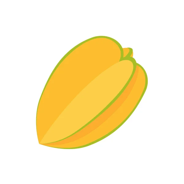 Carambola Vector Stervormig Geel Fruit — Stockvector