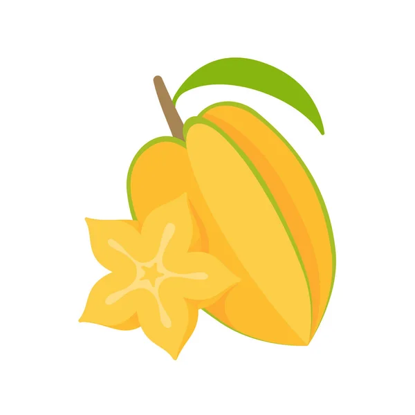 Karambolavektor Sternförmige Gelbe Frucht — Stockvektor