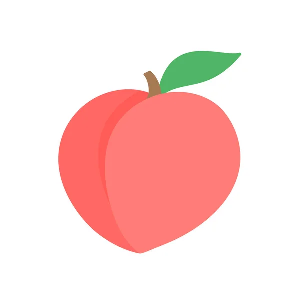 Pfirsichvektor Rosa Herzförmiger Pfirsich Gesunde Süße Früchte — Stockvektor