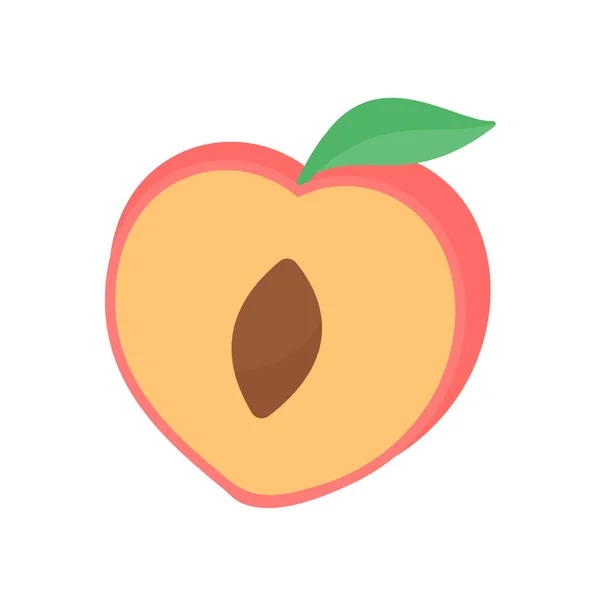 Pfirsichvektor Rosa Herzförmiger Pfirsich Gesunde Süße Früchte — Stockvektor