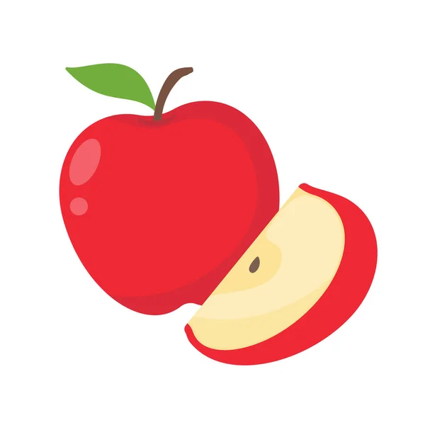 Czerwony Wektor Jabłka Zdrowe Owoce Słodkie — Wektor stockowy