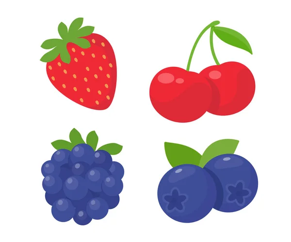 Blueberry Vector Fresh Berries Healthy Fruits Contain Antioxidants — Stock Vector