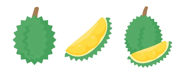 Gele Durian Met Doornen Heerlijk Tropisch Fruit — Stockvector