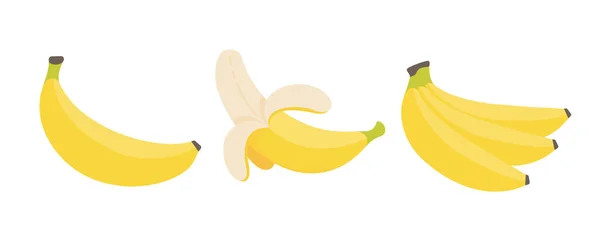 Banánvektor Sárga Gyümölcs Vegetáriánus Egészségért — Stock Vector
